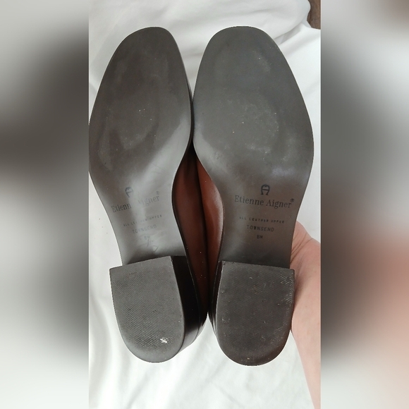 Etienne Aigner Townsend Brown Leather Low Heel Loafers Womens 8M Classic Preppy - Picture 6 of 7